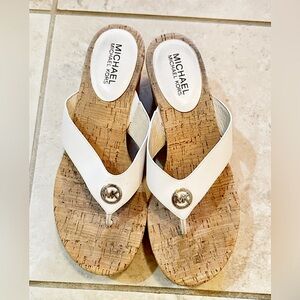 MICHAEL KORS NATALIA CORK WEDGE SANDAL SZ 9
